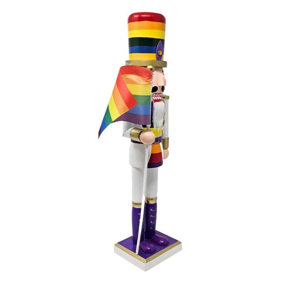 15" LGBTQ Rainbow Pride Soldier Nutcracker, Christmas Decor - Picture 3 of 5